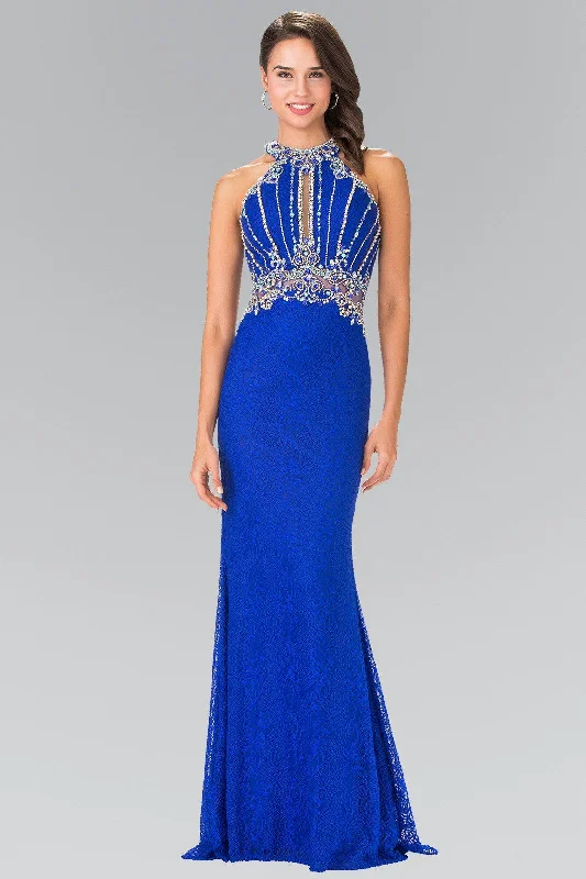 cocktail dresses with lace backs for intricate detail --Beaded Lace Halter Dress with Illusion Waistline by Elizabeth K GL2275 cocktail dresses with lace backs for intricate detail --Beaded Lace Halter Dress with Illusion Waistline by Elizabeth K GL2275