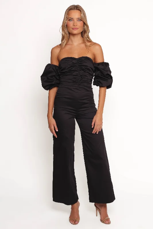 Comfortable wedding guest dresses for all-day wear -Myla Jumpsuit - Black