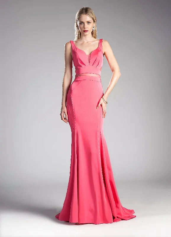 formal dresses with adjustable waist ties for comfort --Ruffled Long Mock Two-Piece Dress by Cinderella Divine 62454 formal dresses with adjustable waist ties for comfort --Ruffled Long Mock Two-Piece Dress by Cinderella Divine 62454