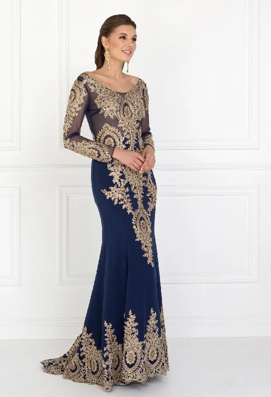 Short wedding guest dresses that are perfect for afternoon events -Embellished Long-Sleeve Mermaid Gown by Elizabeth K GL1597 - Outlet Short wedding guest dresses that are perfect for afternoon events -Embellished Long-Sleeve Mermaid Gown by Elizabeth K GL1597 - Outlet