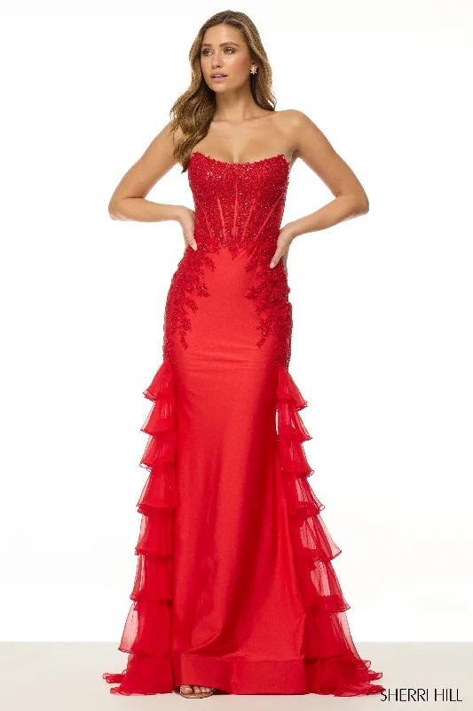 formal dresses for winter balls with faux fur accents --56944