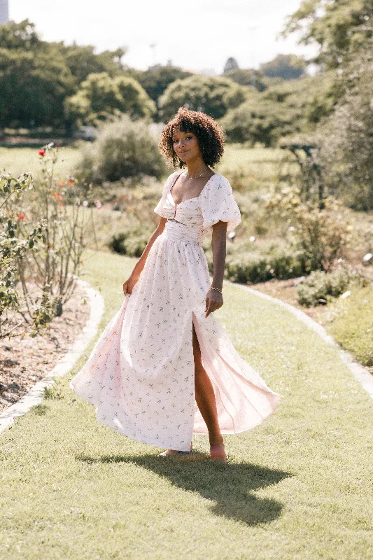 cocktail dresses with puffed sleeves for vintage flair --Chloe Puff Sleeve Dress - Chloe Print