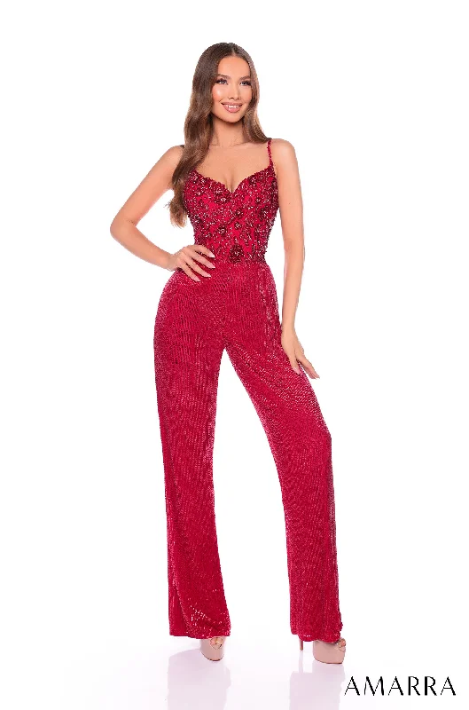 cocktail dresses with long sleeves for cooler weather --Embellished Sleeveless Jumpsuit by Amarra 88135 cocktail dresses with long sleeves for cooler weather --Embellished Sleeveless Jumpsuit by Amarra 88135