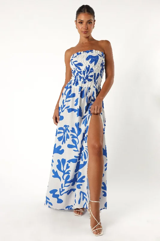 Boho spring dresses for a festival look -Mikaela Maxi Dress - Botanica Print