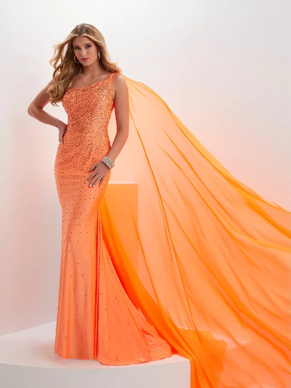 Wedding guest dresses with lace details for a feminine touch -Fitted Beaded Spandex One Shoulder Gown by Panoply 14135 Wedding guest dresses with lace details for a feminine touch -Fitted Beaded Spandex One Shoulder Gown by Panoply 14135