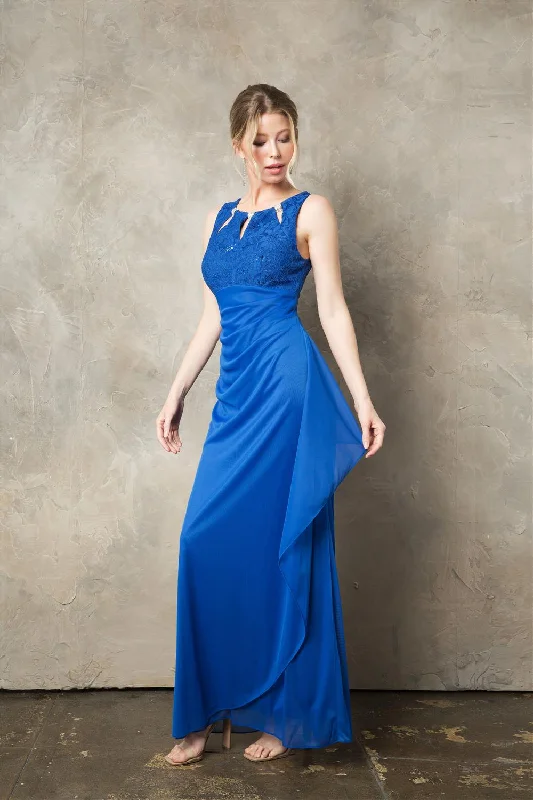 Wedding guest dresses that pair beautifully with a shawl -Fitted Long Beaded Sleeveless Lace Bodice Dress by Juno 1017 Wedding guest dresses that pair beautifully with a shawl -Fitted Long Beaded Sleeveless Lace Bodice Dress by Juno 1017