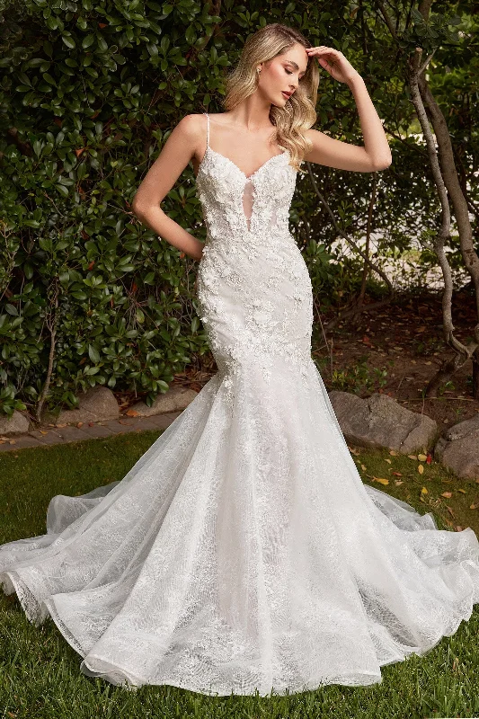 formal dresses for plus size women with A-line skirts --Sleeveless Lace Mermaid Bridal Gown by Ladivine CD856W formal dresses for plus size women with A-line skirts --Sleeveless Lace Mermaid Bridal Gown by Ladivine CD856W