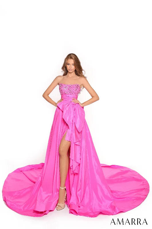 formal dresses for plus size women with A-line skirts --Taffeta Strapless A-line Slit Gown by Amarra 88446 formal dresses for plus size women with A-line skirts --Taffeta Strapless A-line Slit Gown by Amarra 88446