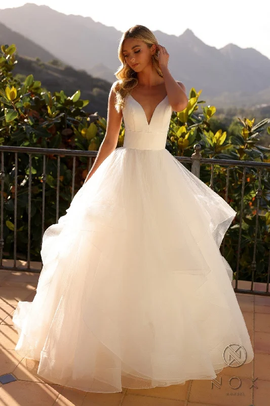 Affordable wedding guest dresses that look expensive -Sleeveless Layered Wedding Gown by Nox Anabel JE997 Affordable wedding guest dresses that look expensive -Sleeveless Layered Wedding Gown by Nox Anabel JE997
