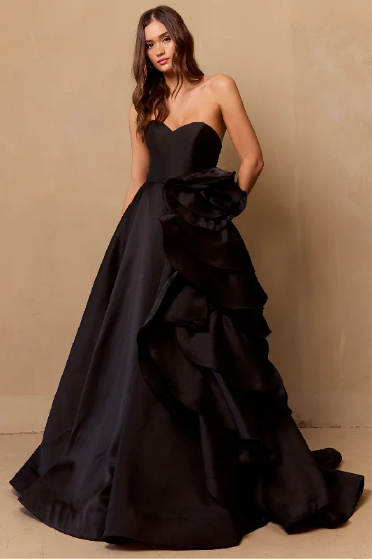 cocktail dresses with embroidered sleeves for elegance --Strapless A-line Gown by Amelia Couture SU085 cocktail dresses with embroidered sleeves for elegance --Strapless A-line Gown by Amelia Couture SU085