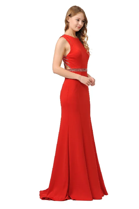 cocktail dresses with velvet bodices for winter glam --Long Trumpet Dress with Beaded Strappy Back by Poly USA 8230 cocktail dresses with velvet bodices for winter glam --Long Trumpet Dress with Beaded Strappy Back by Poly USA 8230