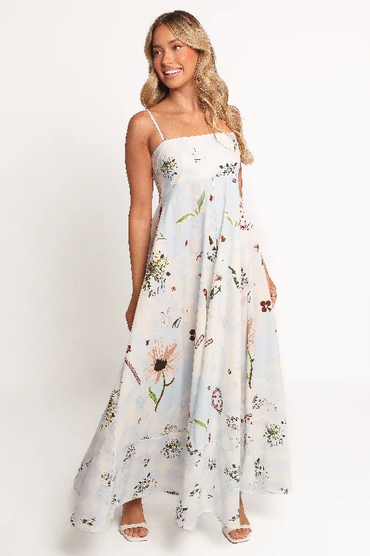 Elegant and timeless party dresses for ladies' night -Emmeline Maxi Dress - Blue Floral Elegant and timeless party dresses for ladies' night -Emmeline Maxi Dress - Blue Floral
