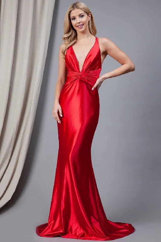 bridesmaid dresses with floral prints for spring weddings --Fitted Sleeveless V-Neck Gown by Amelia Couture 5039 bridesmaid dresses with floral prints for spring weddings --Fitted Sleeveless V-Neck Gown by Amelia Couture 5039