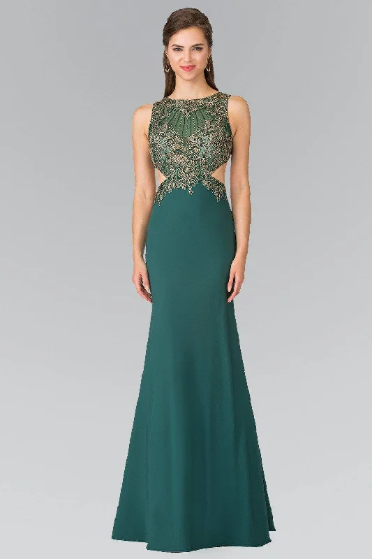cocktail dresses with off-shoulder ruffles for feminine vibe --Embroidered Illusion Dress with Cutouts by Elizabeth K GL2324 cocktail dresses with off-shoulder ruffles for feminine vibe --Embroidered Illusion Dress with Cutouts by Elizabeth K GL2324