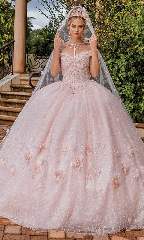Dancing Queen 1842 - Off Shoulder Ballgown With Cape