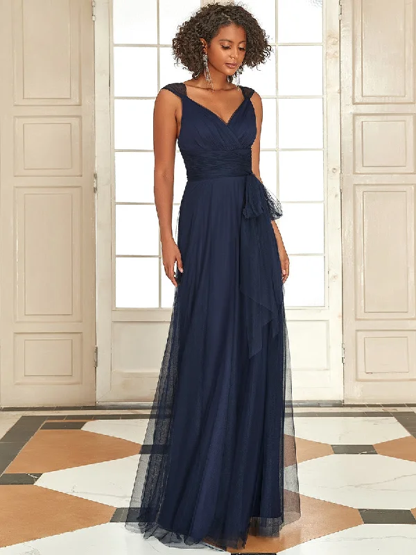Perfect cocktail dresses for evening affairs -Adorable A Line Sleeveless Wholesale Tulle Bridesmaid Dresses With Belt Perfect cocktail dresses for evening affairs -Adorable A Line Sleeveless Wholesale Tulle Bridesmaid Dresses With Belt