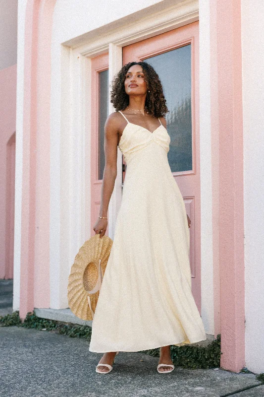Wedding guest dresses in vibrant hues for lively wedding receptions -Maddie Maxi Dress - Butter Yellow Wedding guest dresses in vibrant hues for lively wedding receptions -Maddie Maxi Dress - Butter Yellow