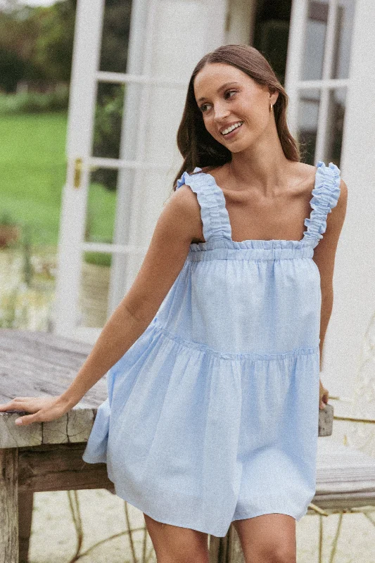 Spring dresses for petite women with flattering cuts -Elena Mini Dress - Light Blue