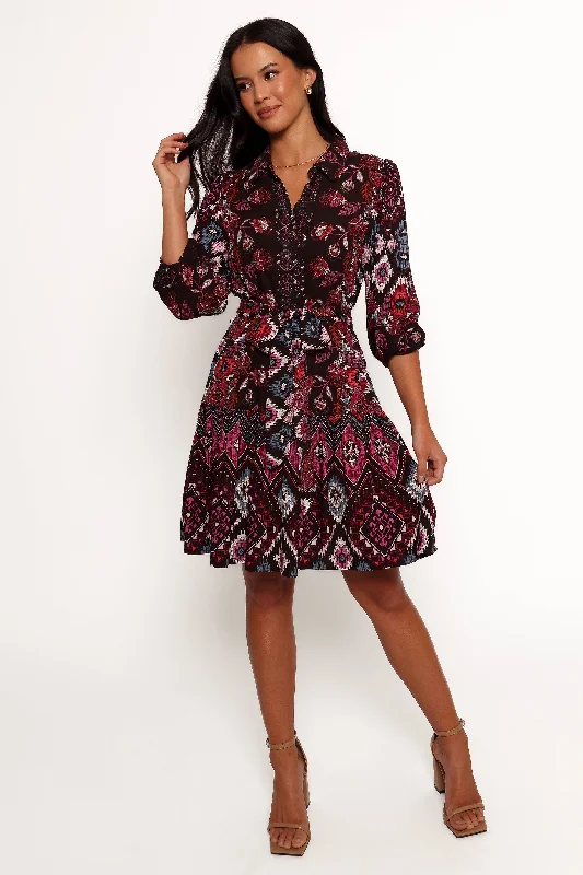 Boho-chic spring dresses for a relaxed vibe -Mandy Long Sleeve Mini Dress - Chocolate Brown Boho-chic spring dresses for a relaxed vibe -Mandy Long Sleeve Mini Dress - Chocolate Brown