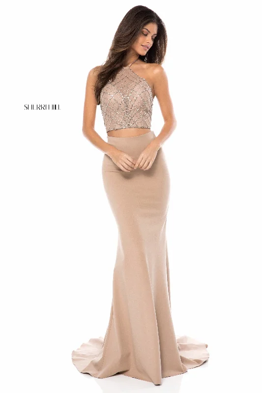 Two piece skirt sets with puff sleeves- -51807