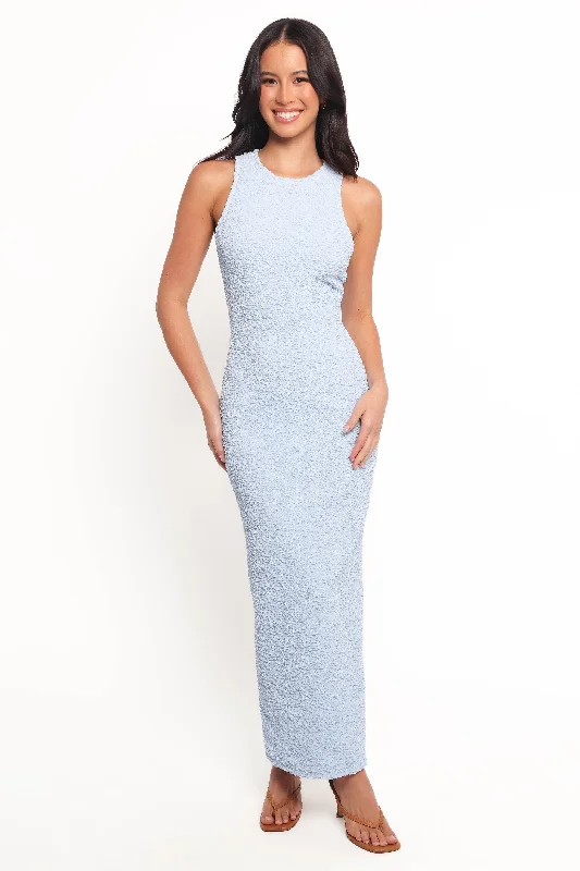 Glamorous sequin mini dresses for club parties -Kristine Maxi Dress - Soft Blue