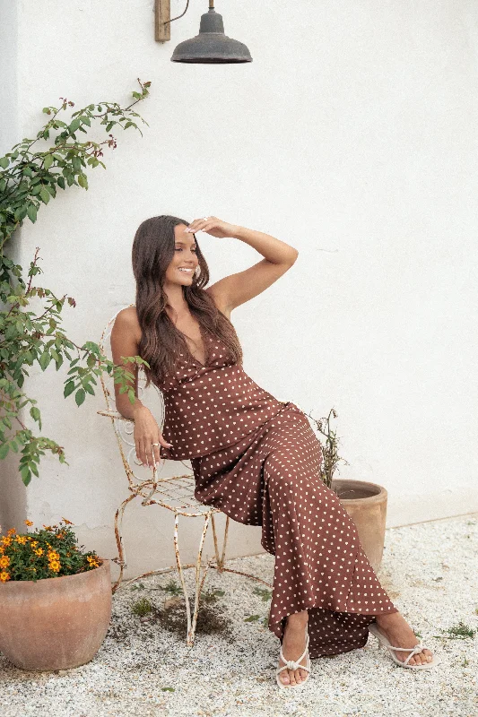 Wedding guest dresses for the stylish and trendy guest -Velman Skirt - Brown Polka Dot Wedding guest dresses for the stylish and trendy guest -Velman Skirt - Brown Polka Dot