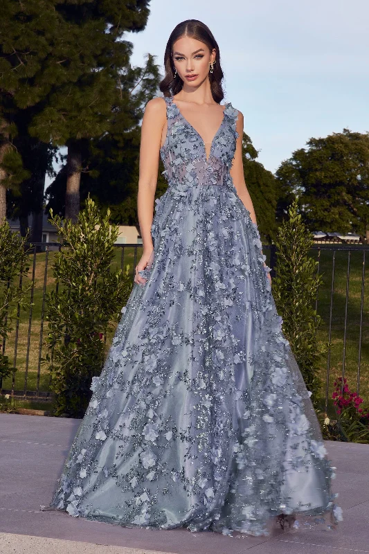 cocktail dresses with floral embroidery for romantic style --3D Floral Glitter Ball Gown by Ladivine J838 cocktail dresses with floral embroidery for romantic style --3D Floral Glitter Ball Gown by Ladivine J838