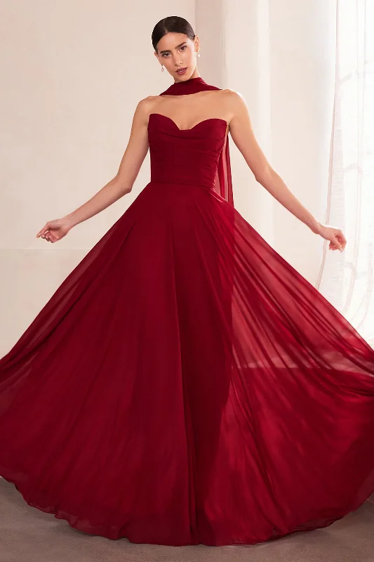 bridesmaid dresses with high-low hems for trendy style --Chiffon Strapless A-line Gown by Amoris T703 bridesmaid dresses with high-low hems for trendy style --Chiffon Strapless A-line Gown by Amoris T703
