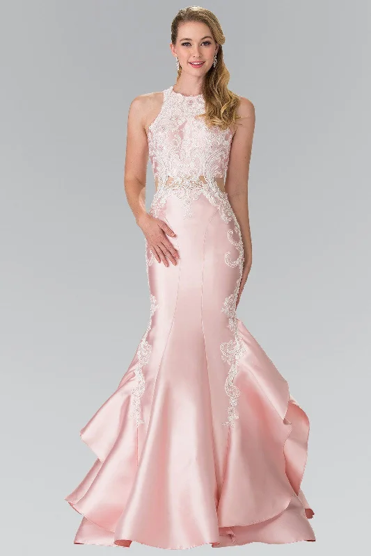cocktail dresses with satin fabric for smooth texture --Sleeveless Embroidered Mermaid Gown by Elizabeth K GL2356 cocktail dresses with satin fabric for smooth texture --Sleeveless Embroidered Mermaid Gown by Elizabeth K GL2356