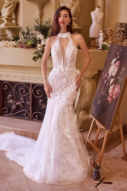 Stylish wedding guest dresses for a tropical-themed event -Lace Halter Mermaid Bridal Gown by Ladivine WL019 Stylish wedding guest dresses for a tropical-themed event -Lace Halter Mermaid Bridal Gown by Ladivine WL019