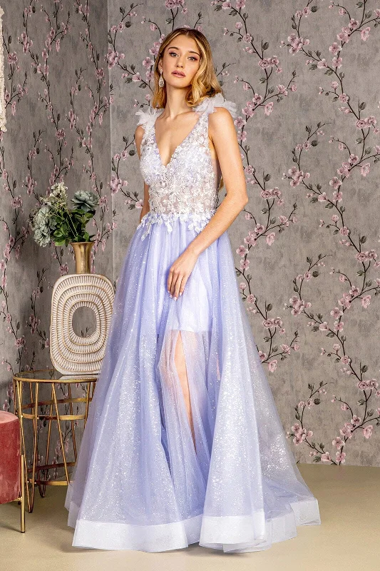 cocktail dresses with lace backs for intricate detail --Applique Sleeveless Sheer A-line Gown by GLS Gloria GL3393 cocktail dresses with lace backs for intricate detail --Applique Sleeveless Sheer A-line Gown by GLS Gloria GL3393