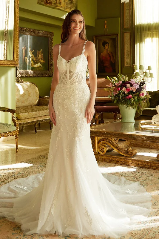 Easy-to-style wedding guest dresses for effortless chic looks -V-Neck Mermaid Bridal Gown by GLS Gloria GL3531 Easy-to-style wedding guest dresses for effortless chic looks -V-Neck Mermaid Bridal Gown by GLS Gloria GL3531
