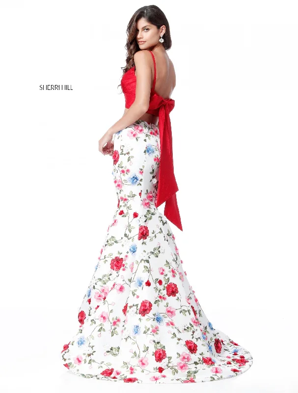 red/ivory print