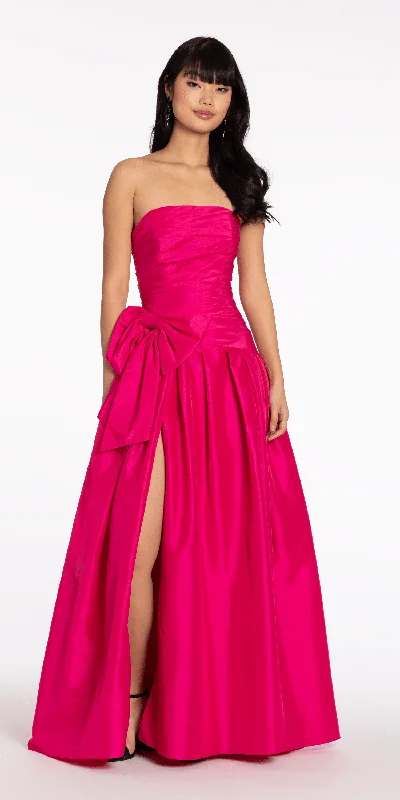 formal dresses for business galas with classic cuts --Strapless Pleated Taffeta Ballgown with Side Bow formal dresses for business galas with classic cuts --Strapless Pleated Taffeta Ballgown with Side Bow