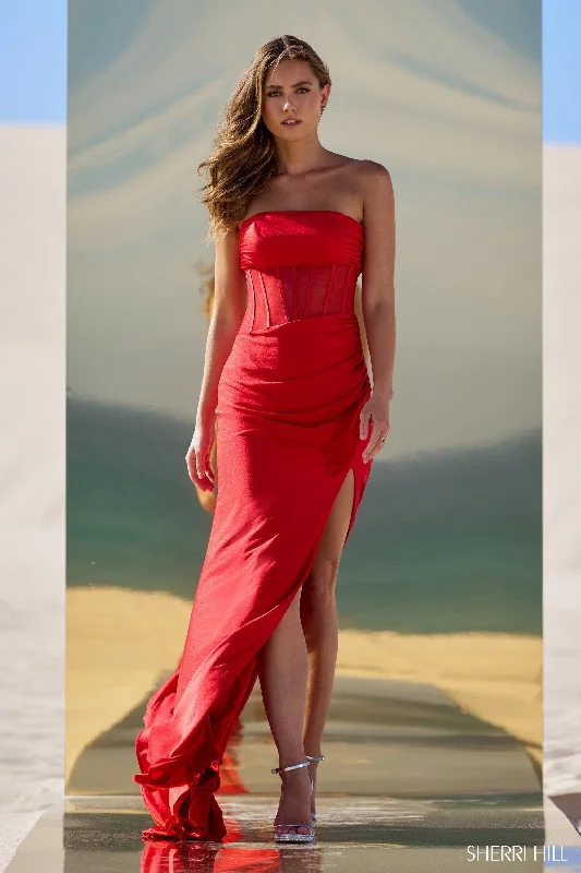 formal dresses with satin fabric for smooth finish --56625