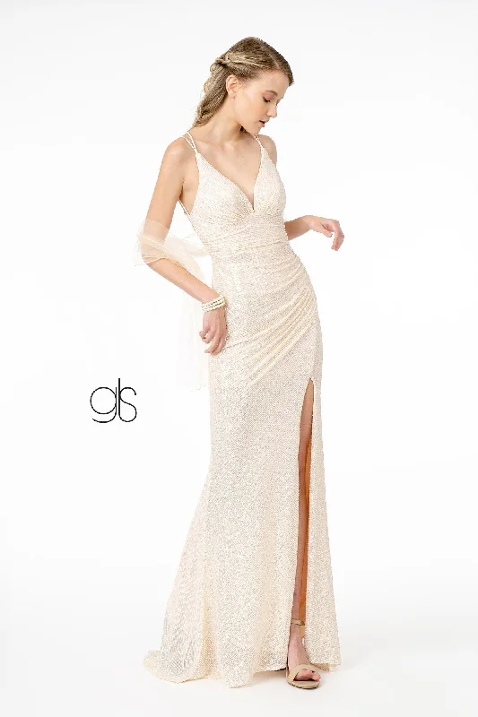 formal dresses for women with disabilities featuring magnetic closures --Fitted Long Sequin Dress with Corset Back by Elizabeth K GL1814 formal dresses for women with disabilities featuring magnetic closures --Fitted Long Sequin Dress with Corset Back by Elizabeth K GL1814
