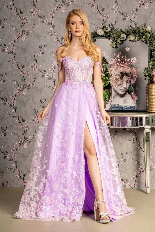 Wedding guest dresses in shades of blush for soft elegance -Embroidered Sweetheart A-line Slit Gown by GLS Gloria GL3206 Wedding guest dresses in shades of blush for soft elegance -Embroidered Sweetheart A-line Slit Gown by GLS Gloria GL3206