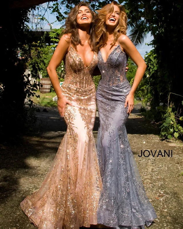 cocktail dresses with ruched sides for slimming effect --Glitter Print Fitted Sleeveless Gown by Jovani 3675 cocktail dresses with ruched sides for slimming effect --Glitter Print Fitted Sleeveless Gown by Jovani 3675