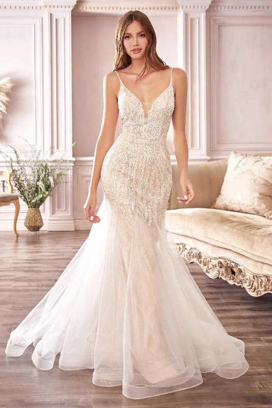 formal dresses with satin belts for waist definition --Tulle Mermaid Wedding Dress by Cinderella Divine CDS401 formal dresses with satin belts for waist definition --Tulle Mermaid Wedding Dress by Cinderella Divine CDS401