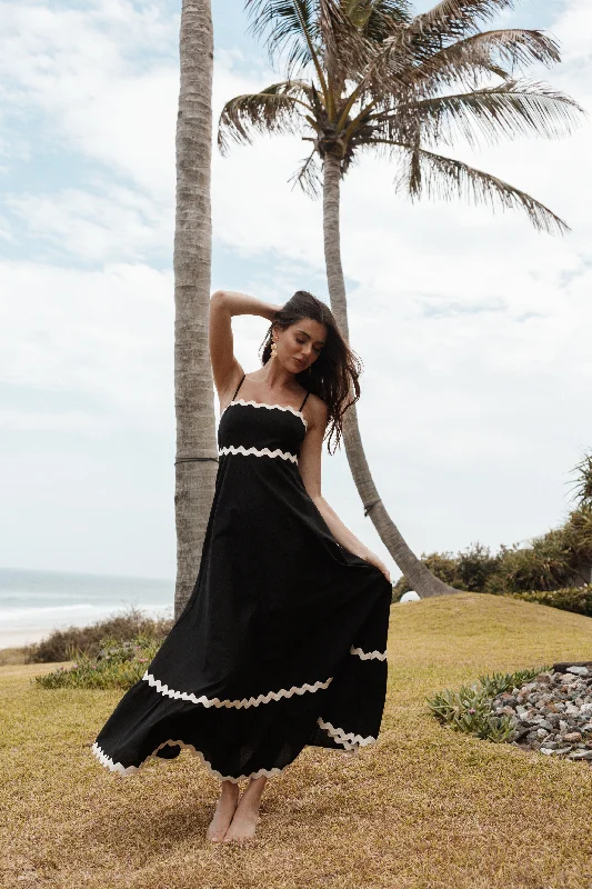 Plus size party dresses for all occasions -Yana Maxi Dress - Black Cream