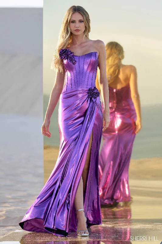 formal dresses with floral embroidery for spring occasions --56839