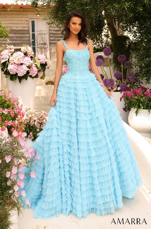 cocktail dresses with embroidered sleeves for elegance --Sleeveless Ruffled Tiered Tulle Ball Gown by Amarra 94026 cocktail dresses with embroidered sleeves for elegance --Sleeveless Ruffled Tiered Tulle Ball Gown by Amarra 94026