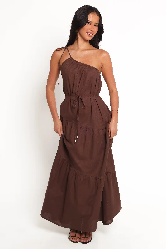 Affordable elegant party dresses for guests -Hilde Maxi Dress - Chocolate