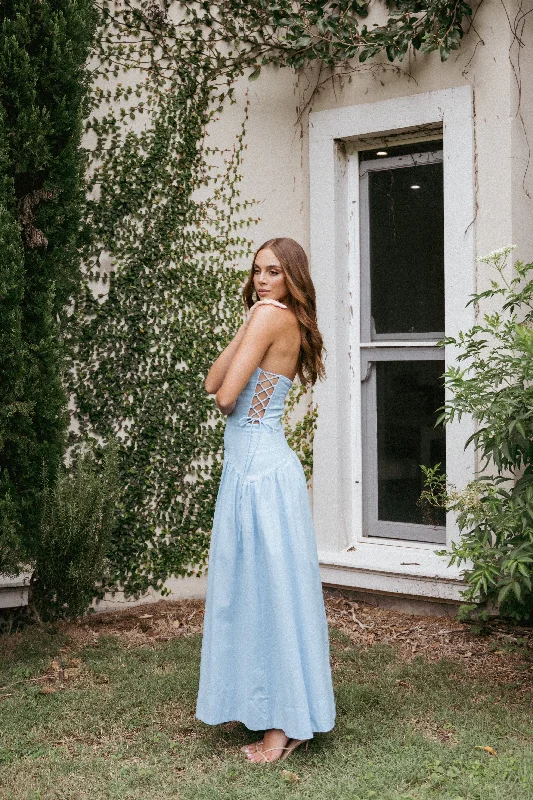Best wedding guest dresses for vineyard-themed weddings -Maude Maxi Dress - Blue