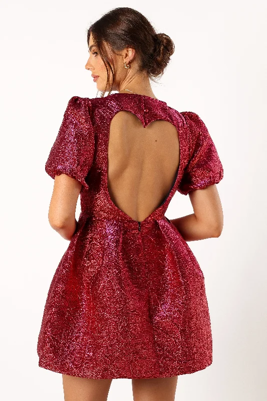 Boho-style graduation dresses for a carefree vibe -Jadore Mini Dress - Red Magenta