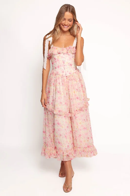Chic pink party dresses for women -Zenith Midi Dress - Pink