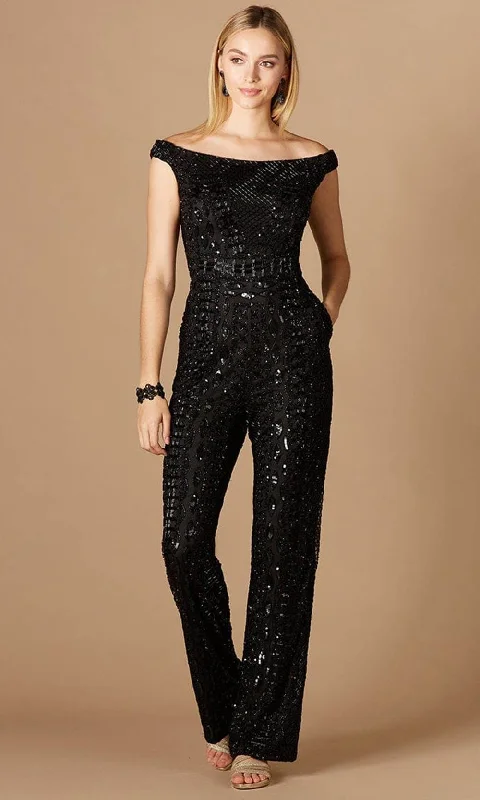 Lara Dresses 29323 - Glimmering Off Shoulder Jumpsuit