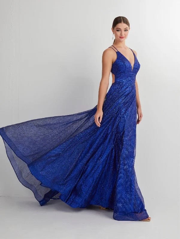 Modest wedding guest dresses for conservative weddings -Glitter Tulle Sleeveless A-line Gown by Studio 17 12895 Modest wedding guest dresses for conservative weddings -Glitter Tulle Sleeveless A-line Gown by Studio 17 12895