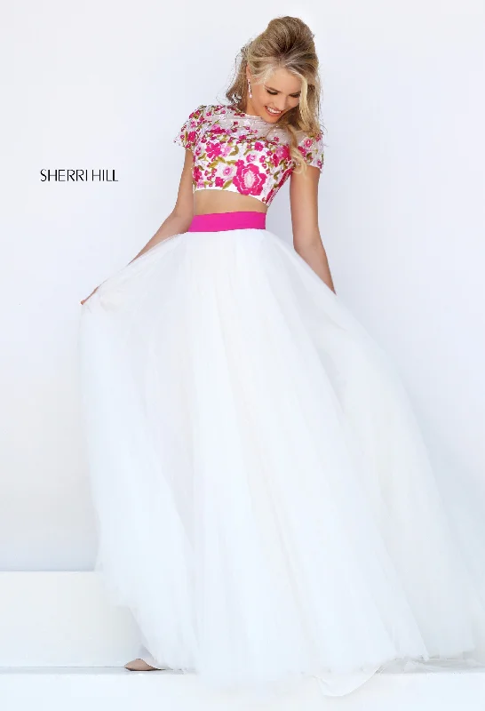 Two piece skirt sets with sheer tops- -50325