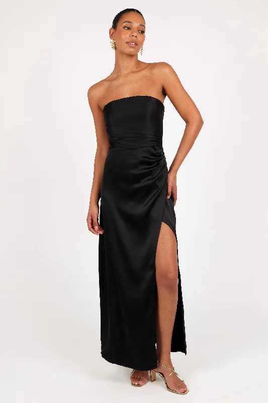 formal dresses for cocktail receptions with fitted bodices --Kara Strapless Maxi Dress - Black formal dresses for cocktail receptions with fitted bodices --Kara Strapless Maxi Dress - Black